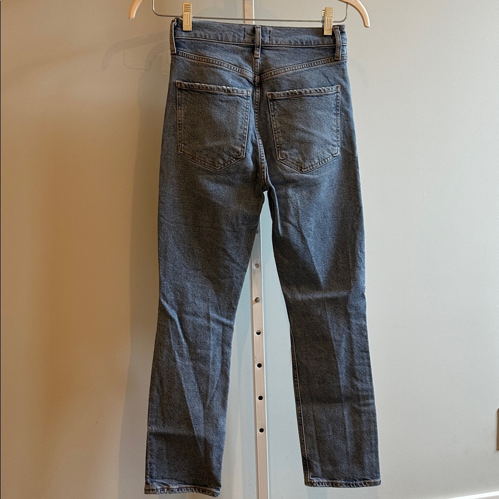 AGOLDE Riley High Rise Straight Crop Distressed
Ripped Knee Jeans - Picture 5 of 6